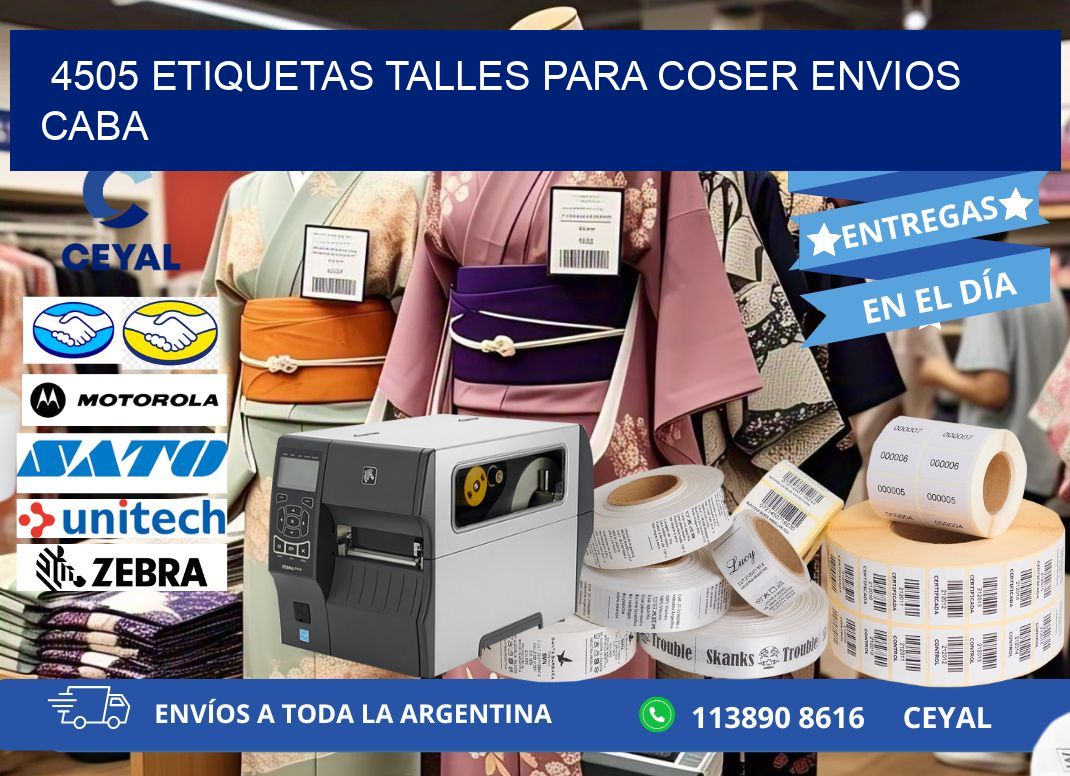 4505 ETIQUETAS TALLES PARA COSER ENVIOS CABA