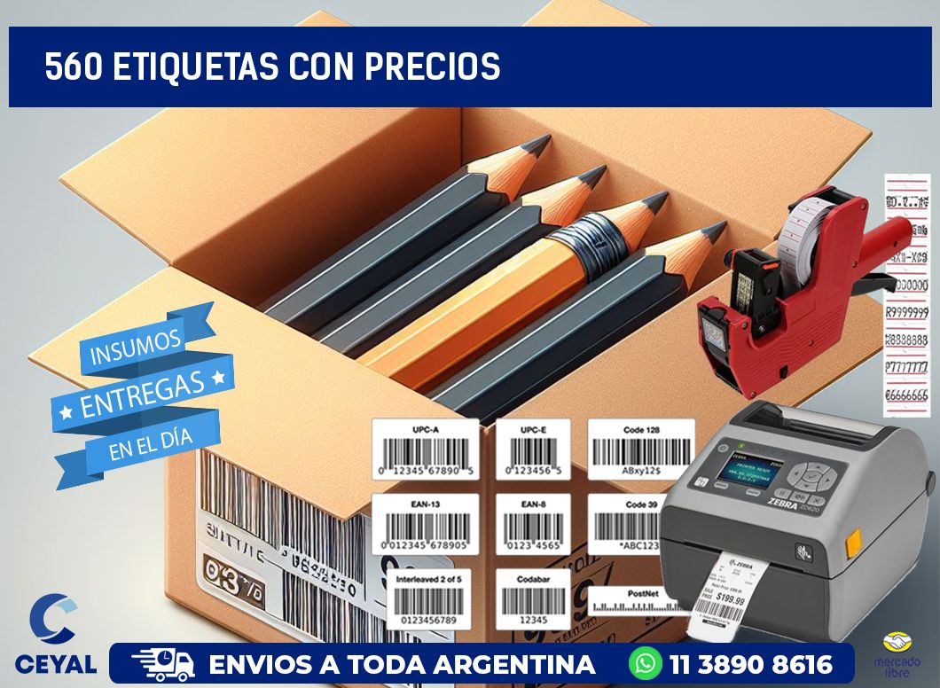 560 etiquetas con precios