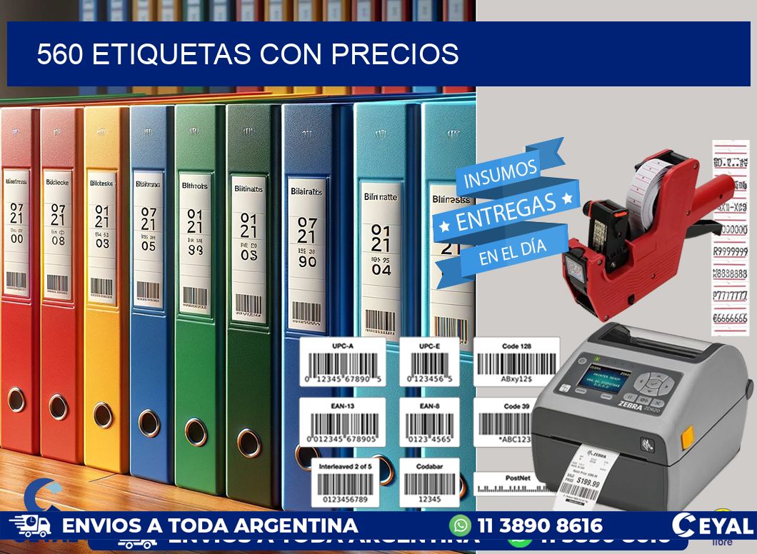 560 etiquetas con precios