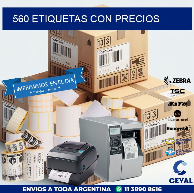 560 etiquetas con precios