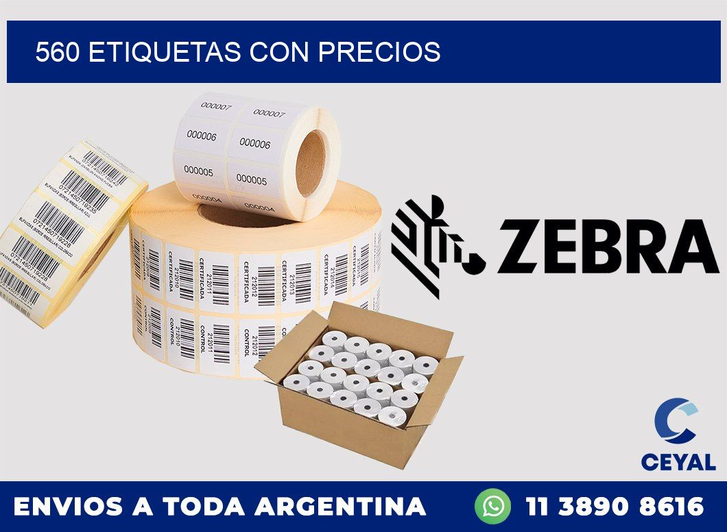 560 etiquetas con precios