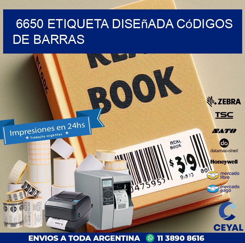6650 etiqueta diseñada códigos de barras