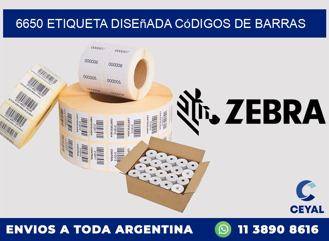 6650 etiqueta diseñada códigos de barras