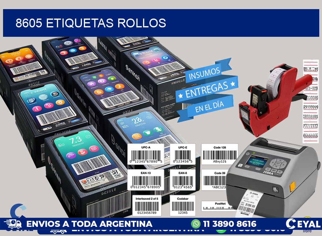 8605 etiquetas rollos