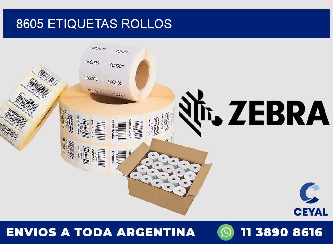 8605 etiquetas rollos