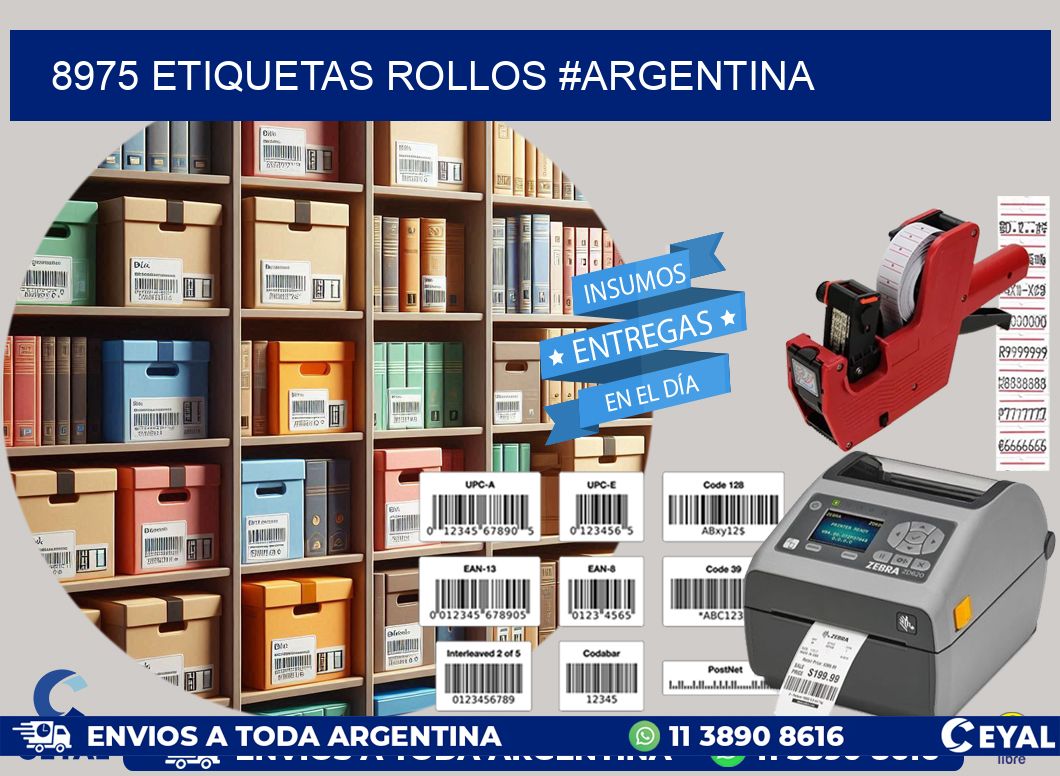 8975 etiquetas rollos #ARGENTINA