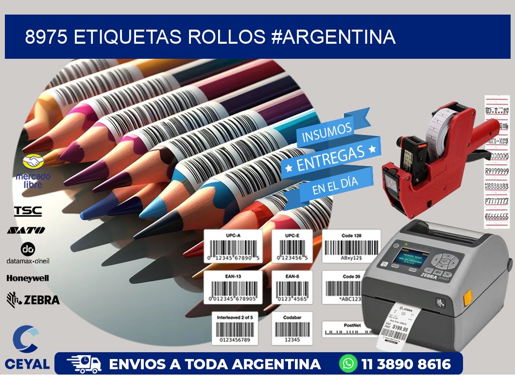 8975 etiquetas rollos #ARGENTINA