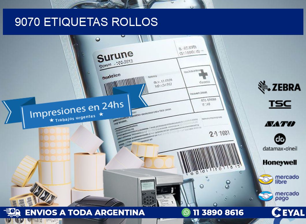 9070 Etiquetas rollos