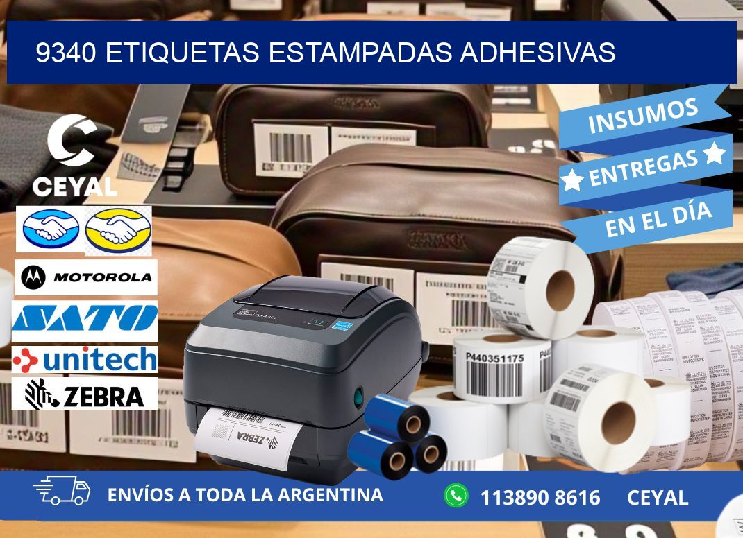 9340 etiquetas estampadas adhesivas