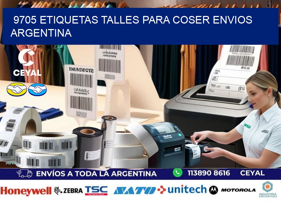9705 ETIQUETAS TALLES PARA COSER ENVIOS ARGENTINA