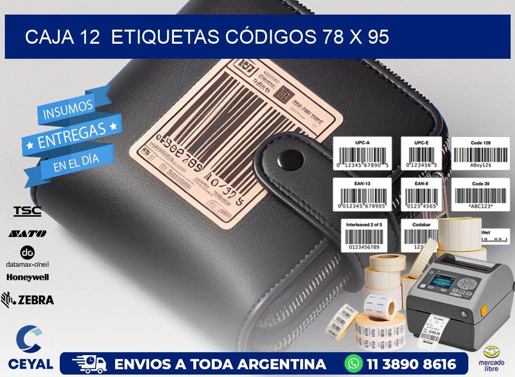 CAJA 12 ETIQUETAS CÓDIGOS 78 x 95