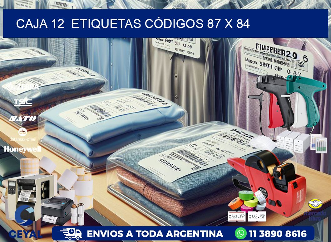 CAJA 12 ETIQUETAS CÓDIGOS 87 x 84