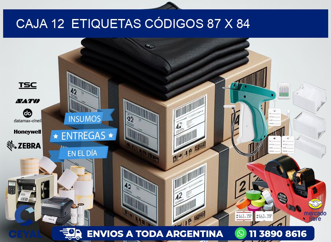 CAJA 12 ETIQUETAS CÓDIGOS 87 x 84