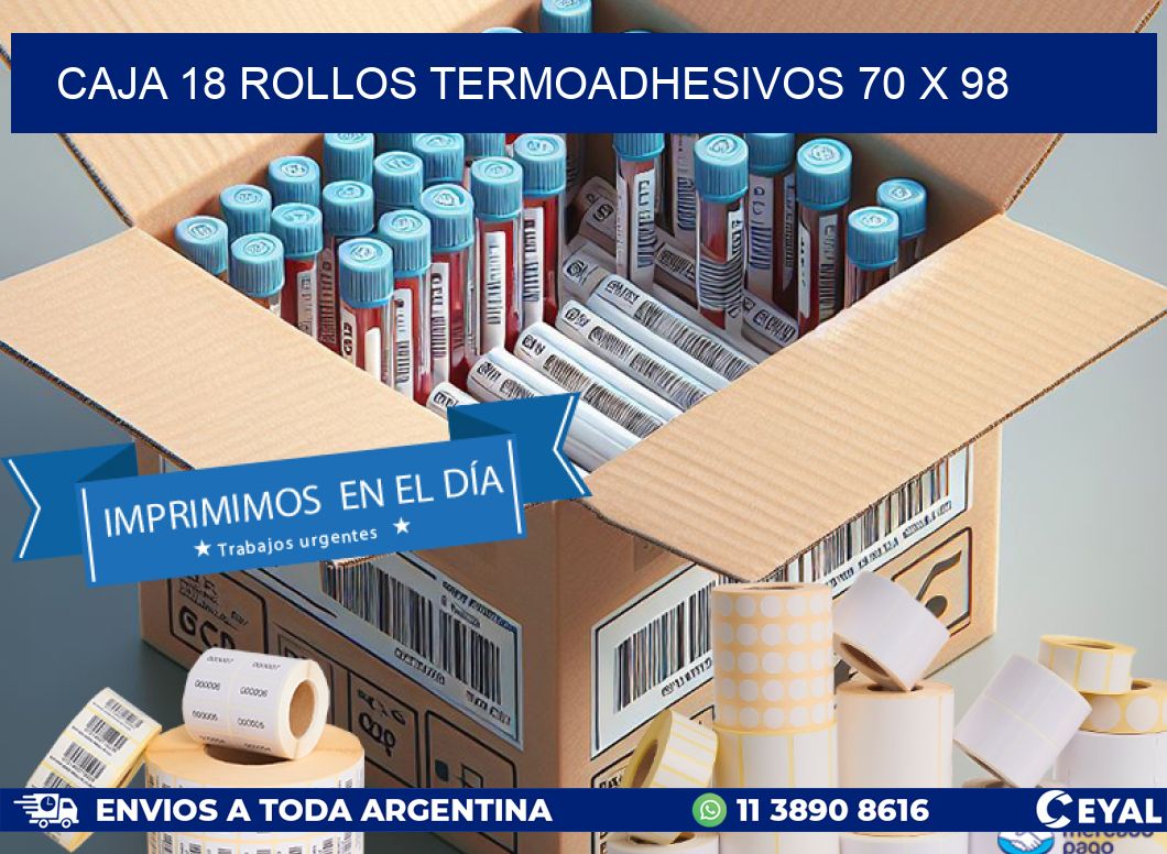 CAJA 18 ROLLOS TERMOADHESIVOS 70 x 98