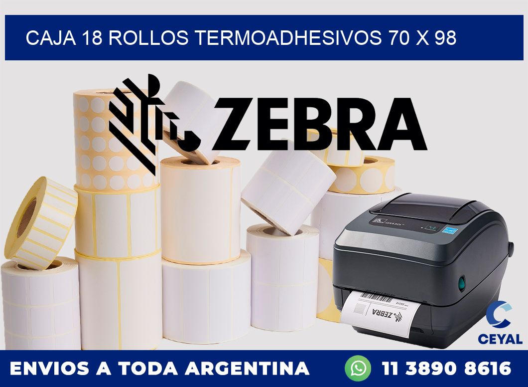 CAJA 18 ROLLOS TERMOADHESIVOS 70 x 98