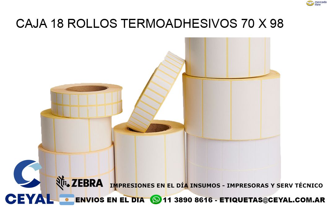 CAJA 18 ROLLOS TERMOADHESIVOS 70 x 98