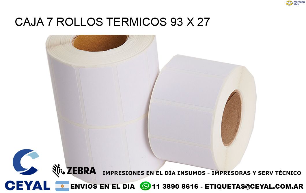 CAJA 7 ROLLOS TERMICOS 93 x 27