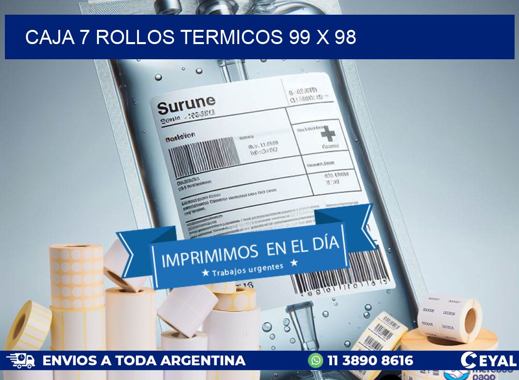 CAJA 7 ROLLOS TERMICOS 99 x 98