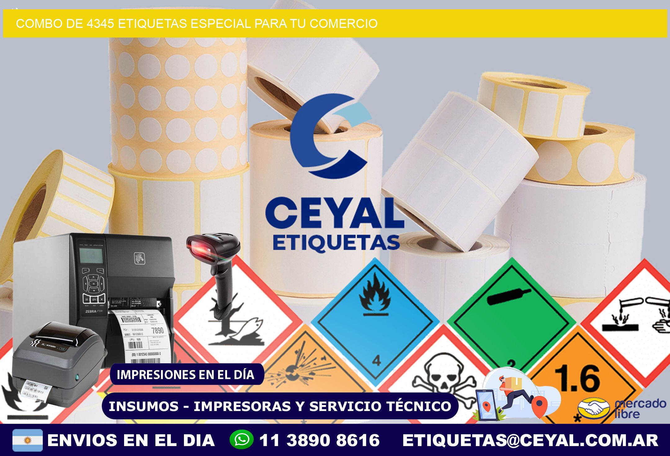 Combo de 4345 etiquetas especial para tu comercio