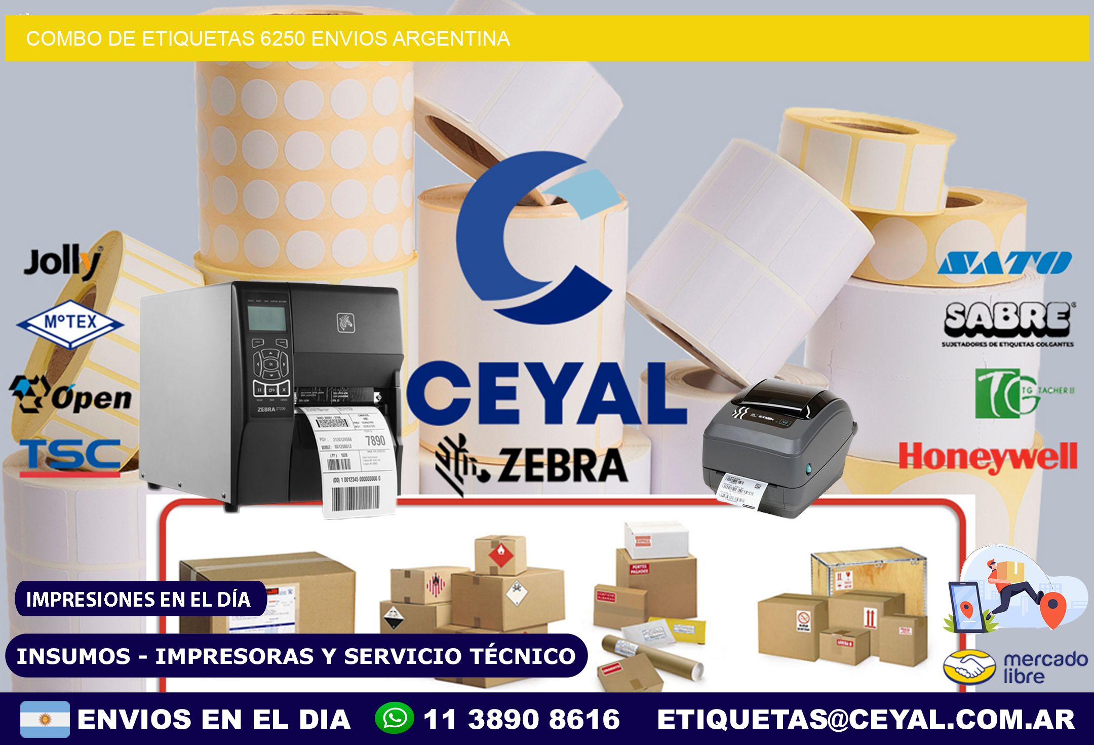 Combo de etiquetas 6250 ENVIOS ARGENTINA