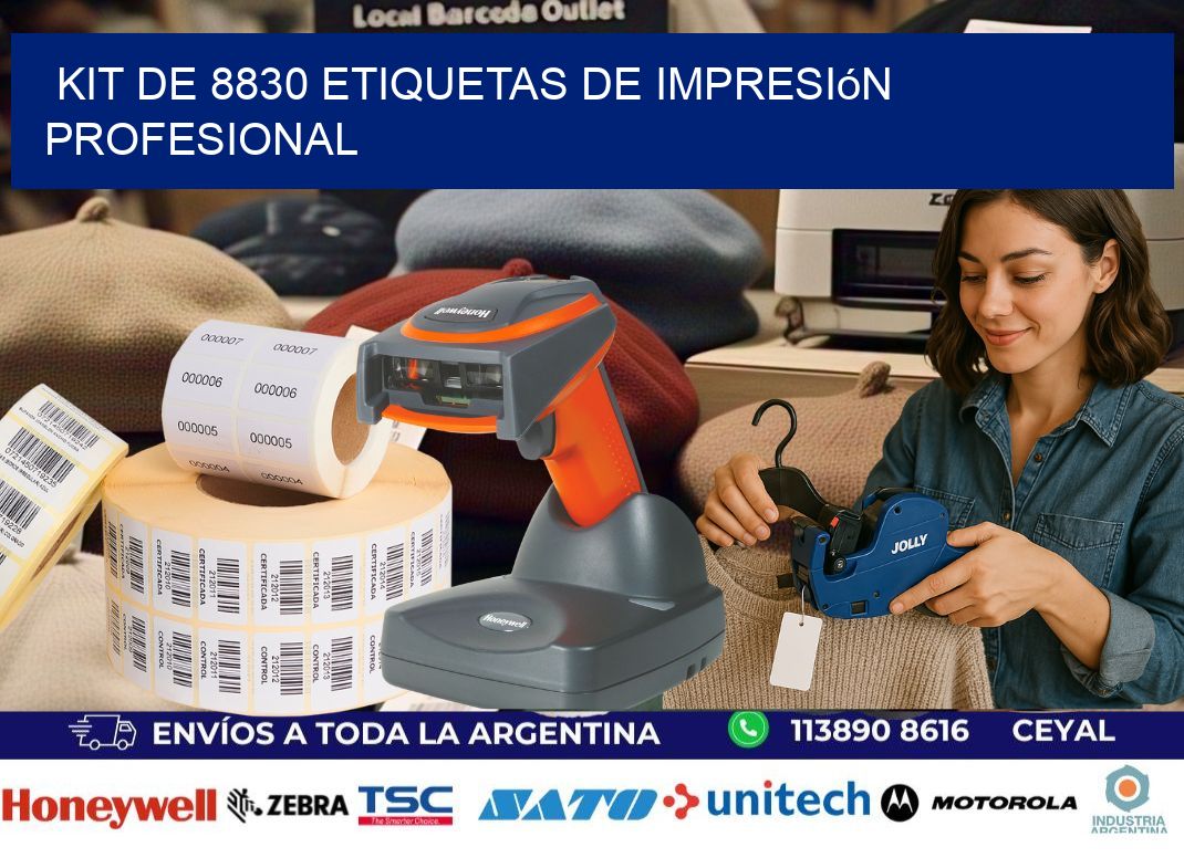 Kit de 8830 etiquetas de impresión profesional