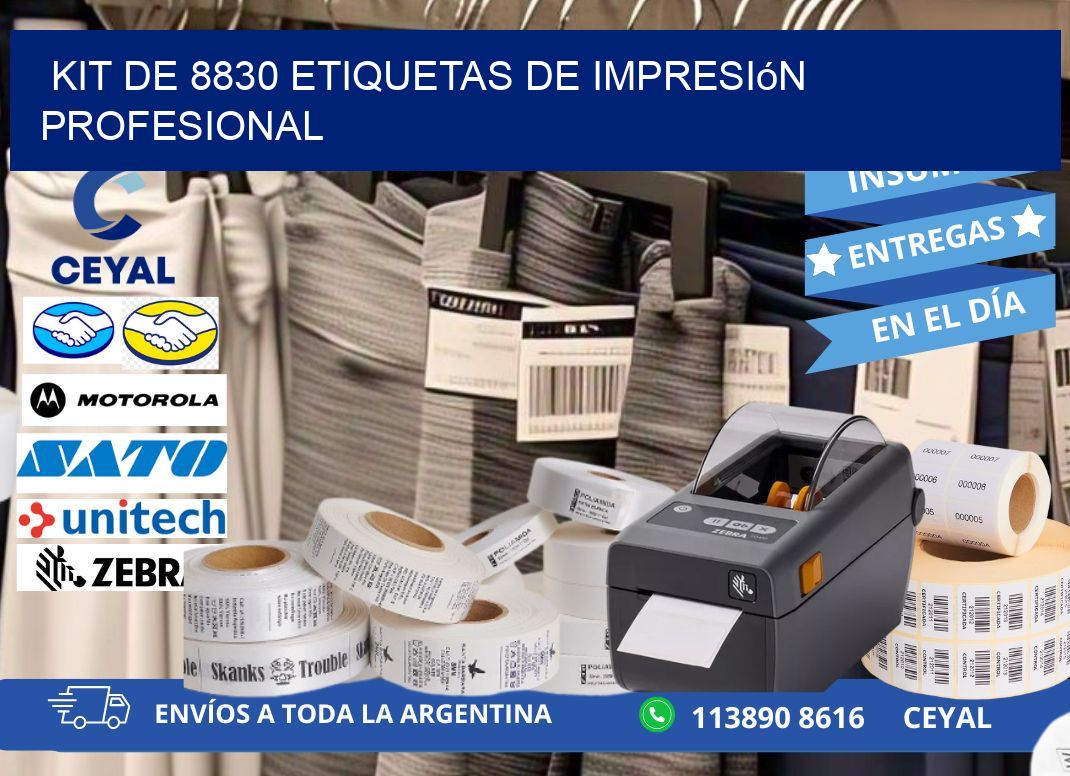 Kit de 8830 etiquetas de impresión profesional