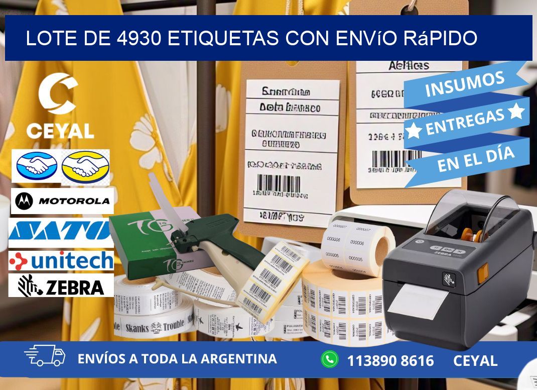 Lote de 4930 etiquetas con envío rápido