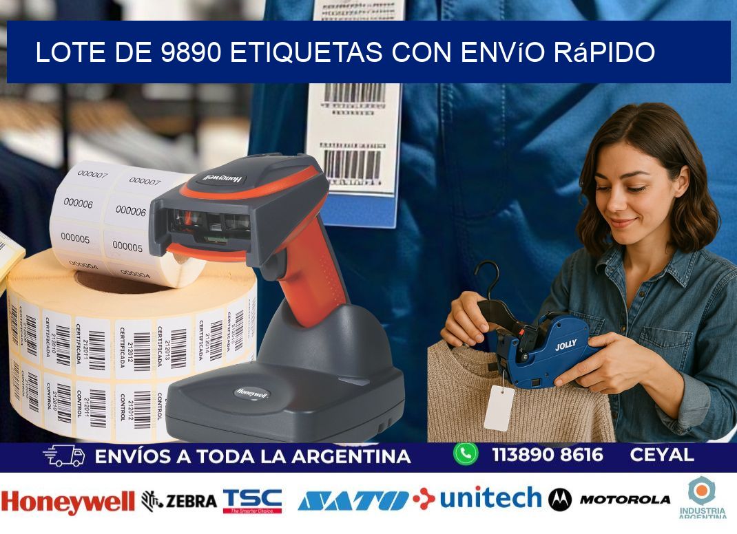 Lote de 9890 etiquetas con envío rápido
