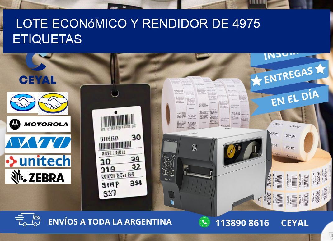 Lote económico y rendidor de 4975 etiquetas