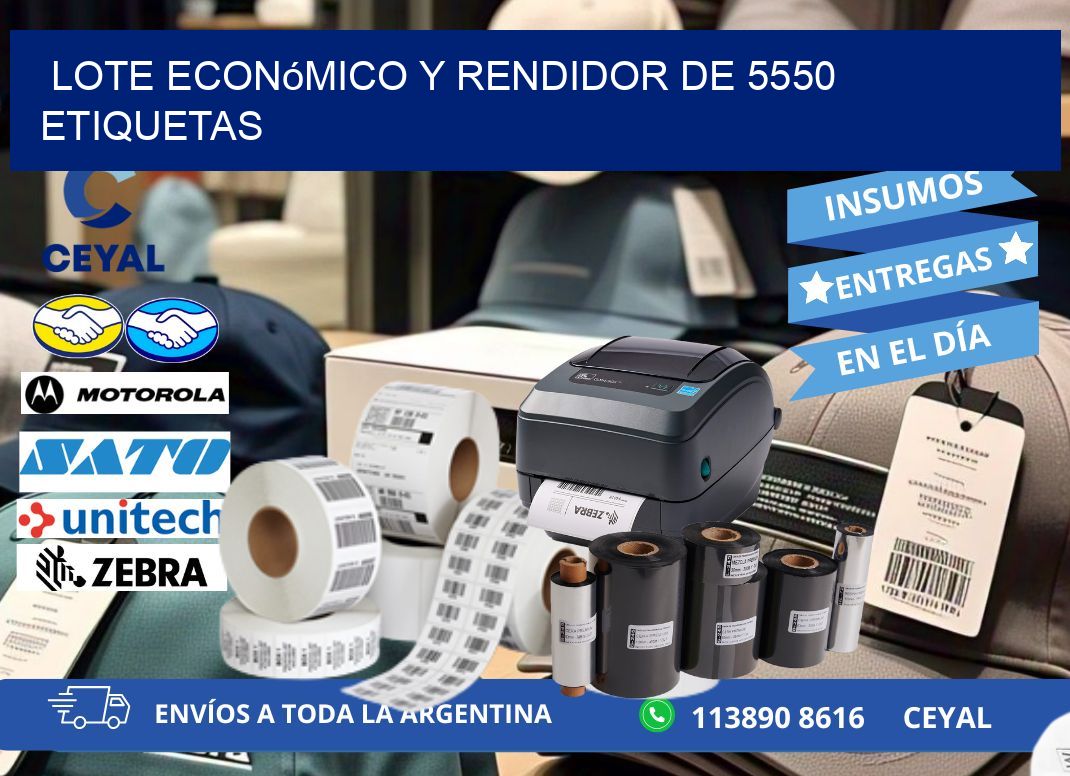 Lote económico y rendidor de 5550 etiquetas