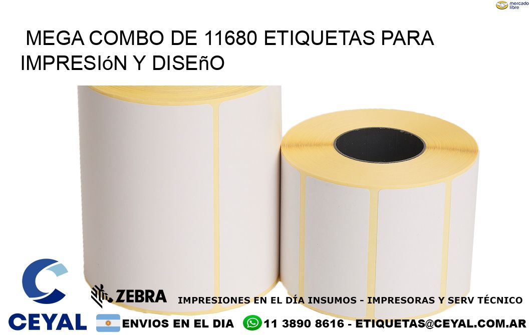 Mega combo de 11680 etiquetas para impresión y diseño