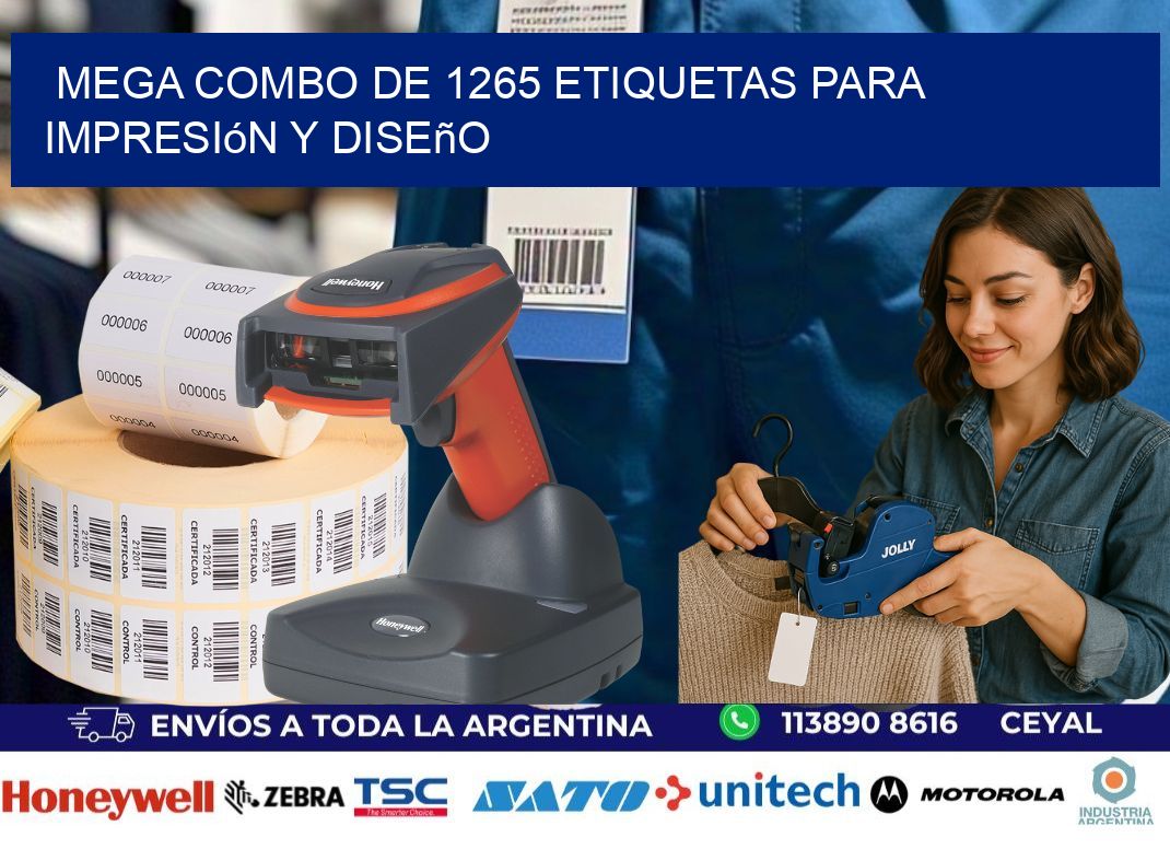 Mega combo de 1265 etiquetas para impresión y diseño