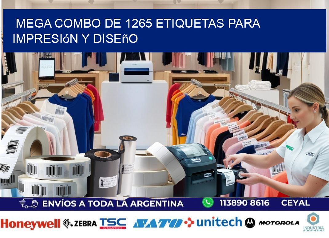 Mega combo de 1265 etiquetas para impresión y diseño
