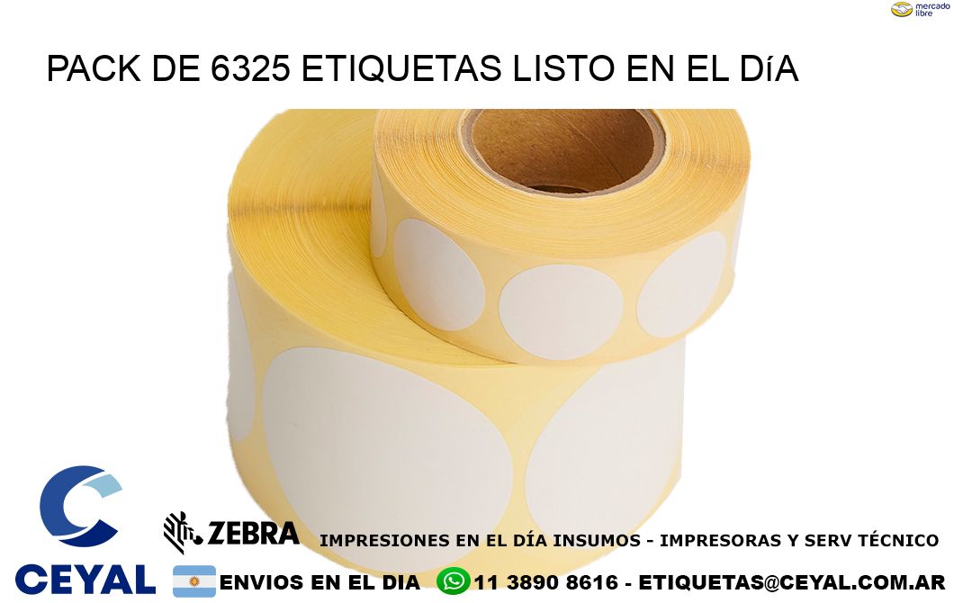 Pack de 6325 etiquetas listo en el día