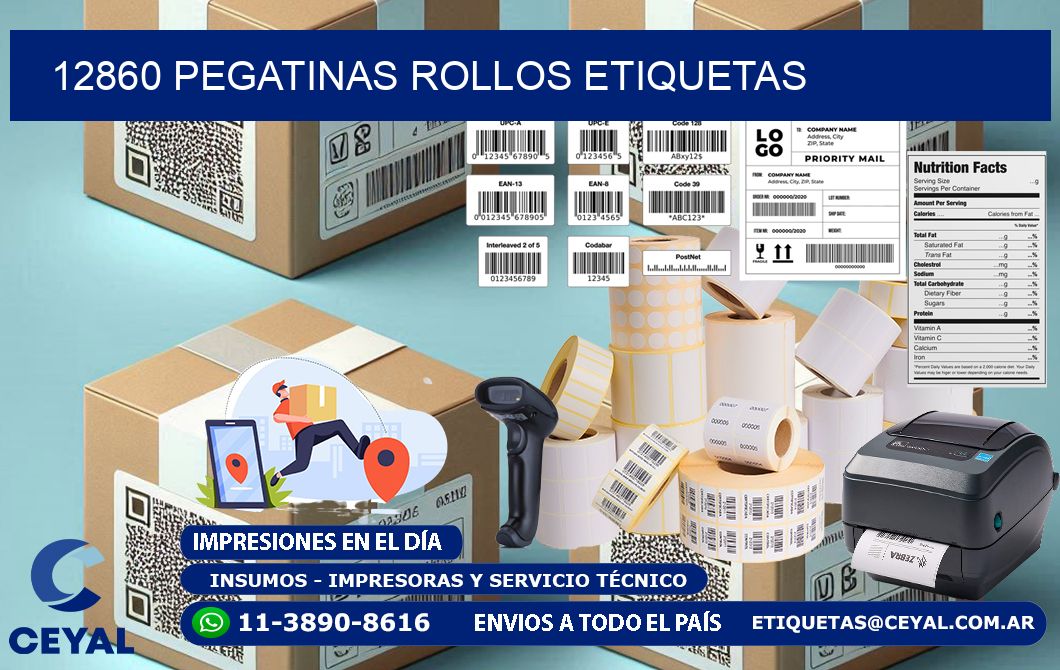 12860 Pegatinas rollos etiquetas