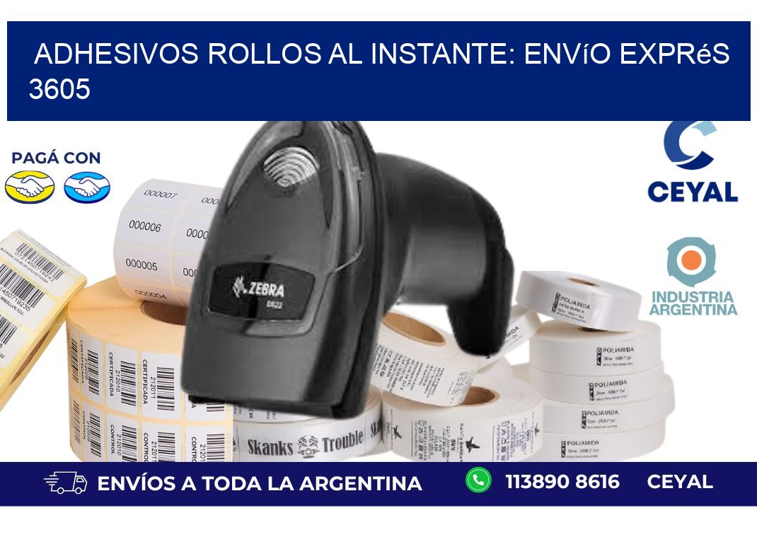 Adhesivos rollos al Instante: Envío Exprés 3605