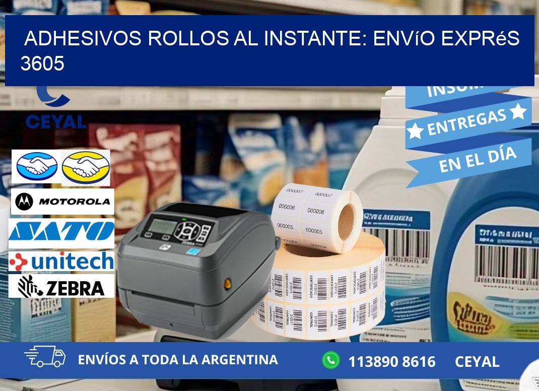 Adhesivos rollos al Instante: Envío Exprés 3605
