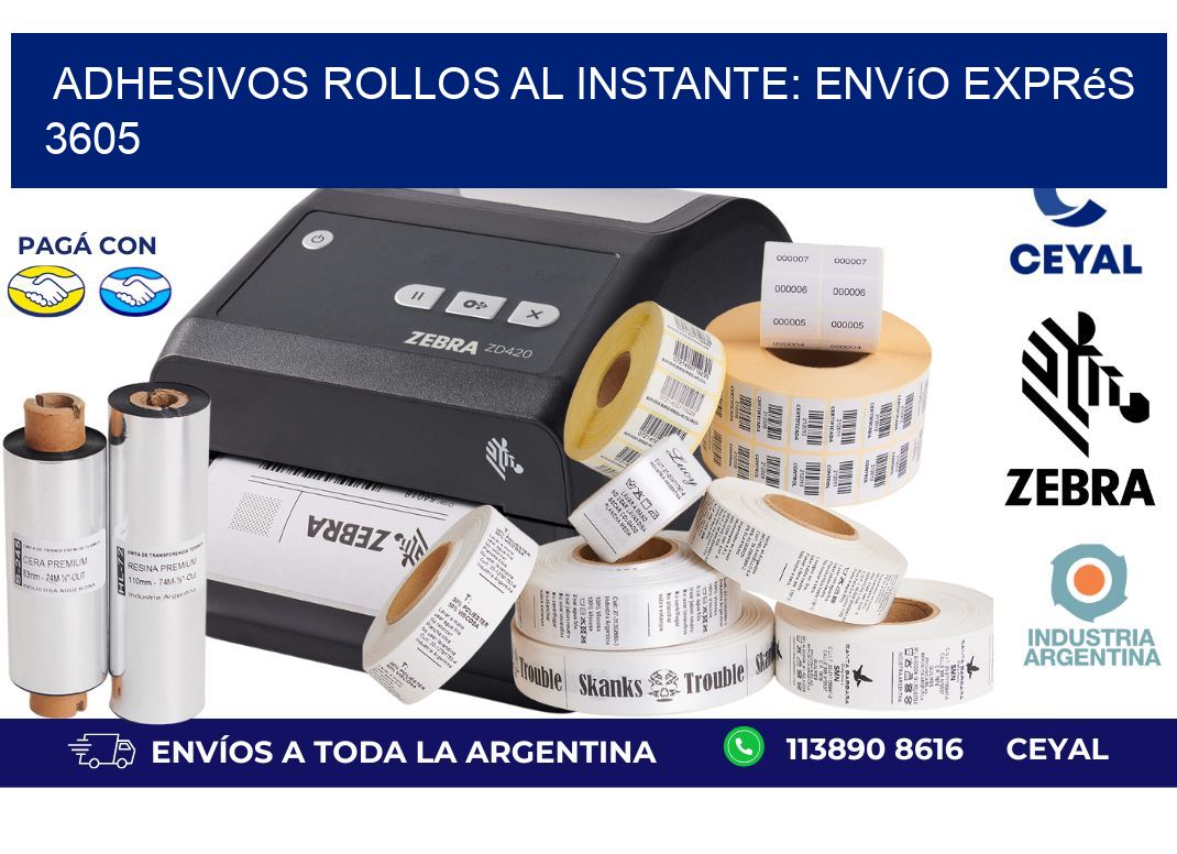 Adhesivos rollos al Instante: Envío Exprés 3605