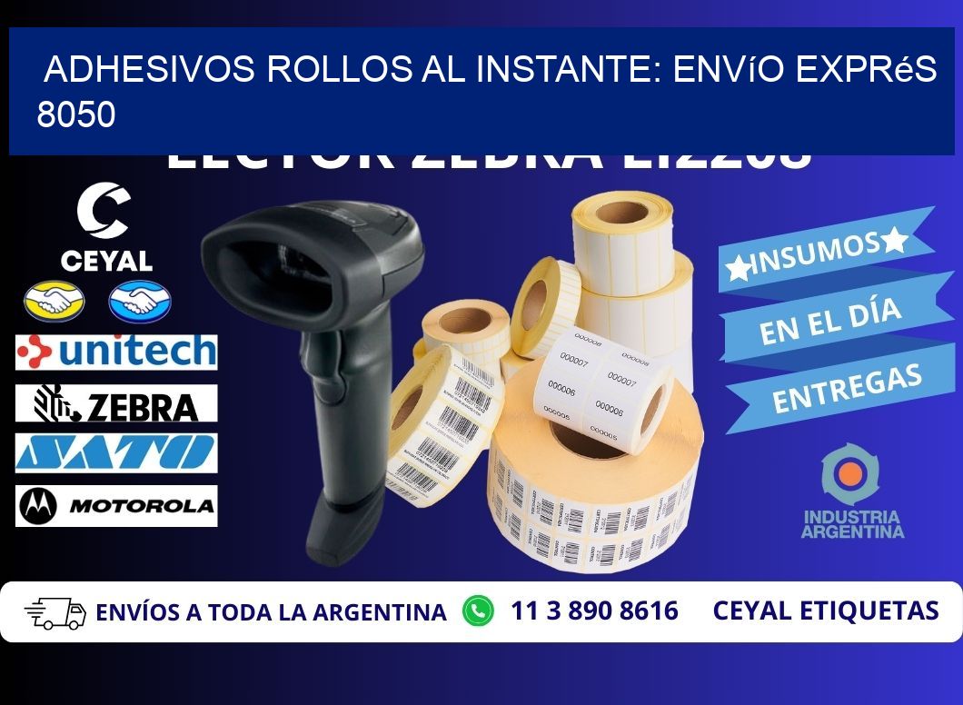 Adhesivos rollos al Instante: Envío Exprés 8050