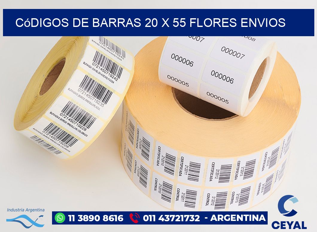 Códigos de Barras 20 x 55 flores envios