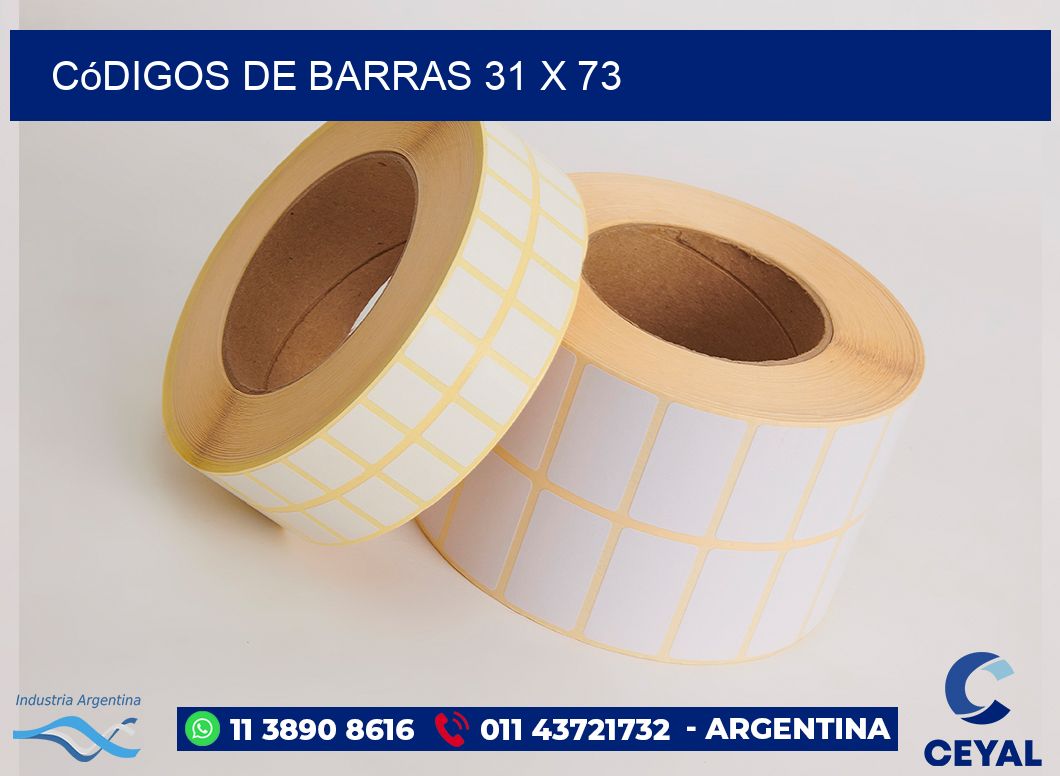 Códigos de Barras 31 x 73