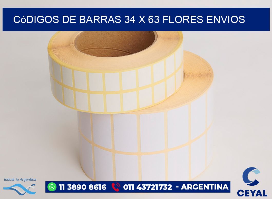 Códigos de Barras 34 x 63 flores envios