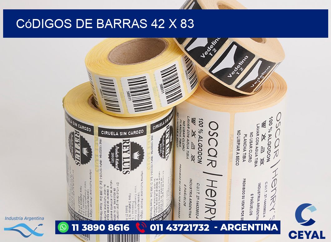 Códigos de Barras 42 x 83