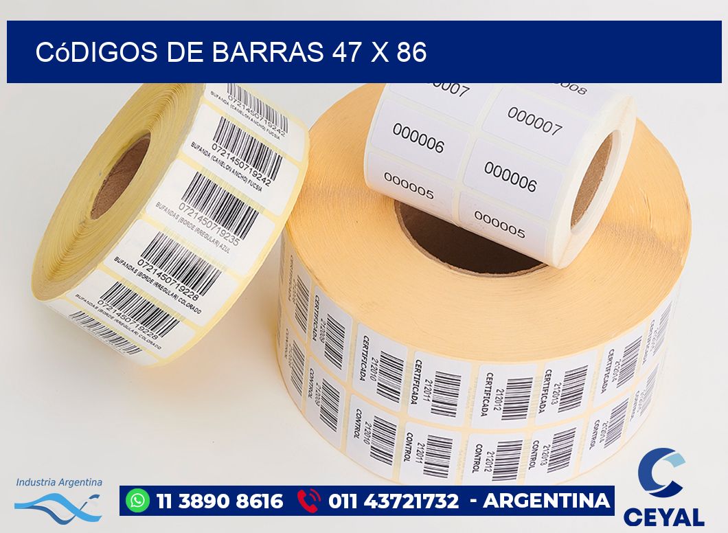 Códigos de Barras 47 x 86