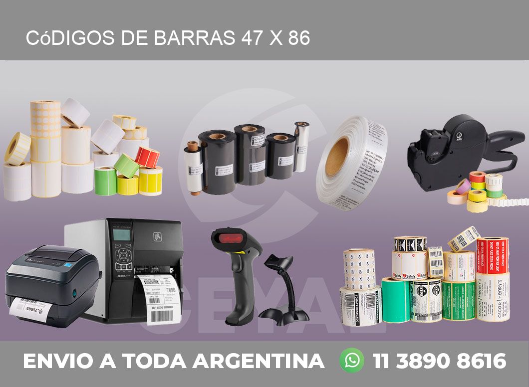 Códigos de Barras 47 x 86