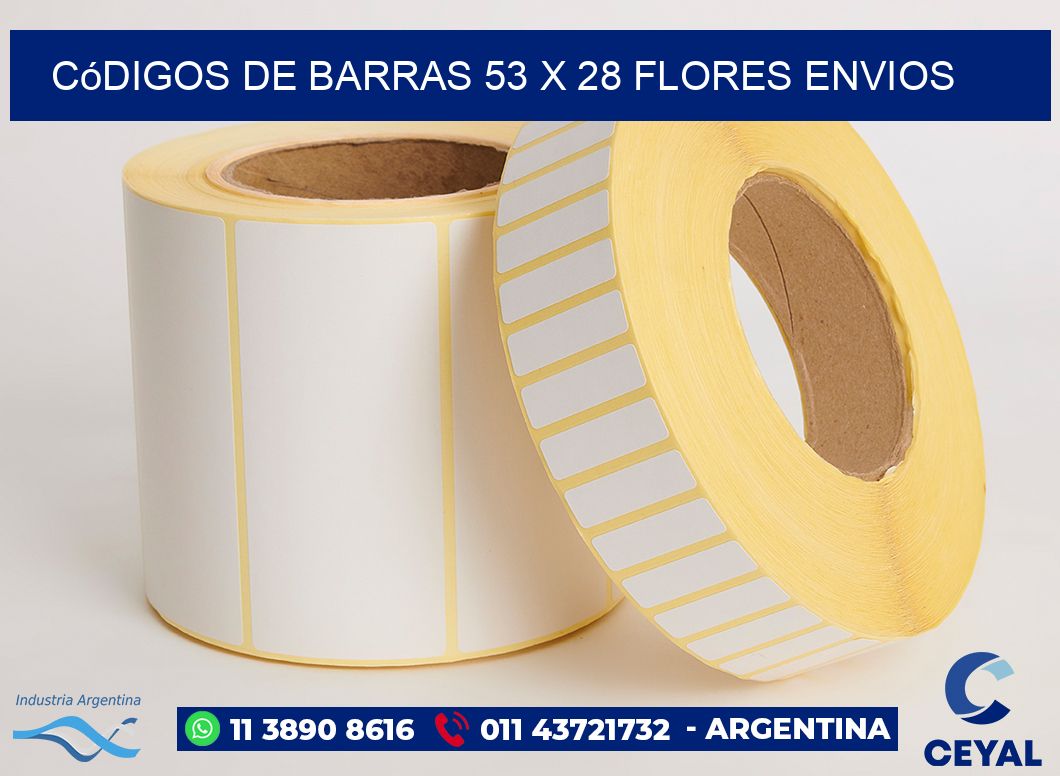 Códigos de Barras 53 x 28 flores envios