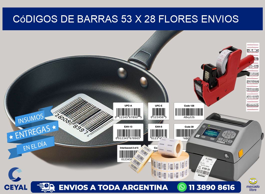 Códigos de Barras 53 x 28 flores envios