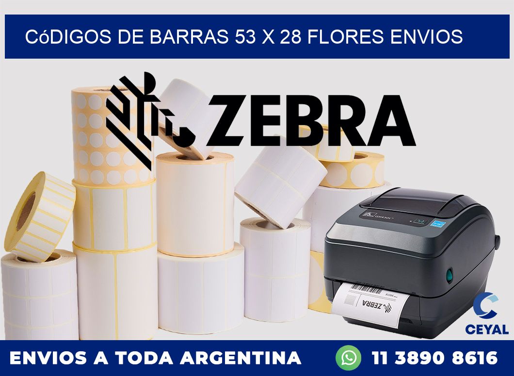 Códigos de Barras 53 x 28 flores envios