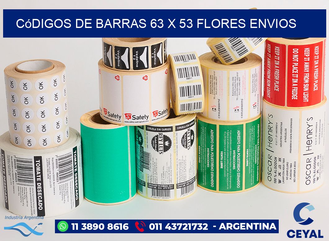 Códigos de Barras 63 x 53 flores envios