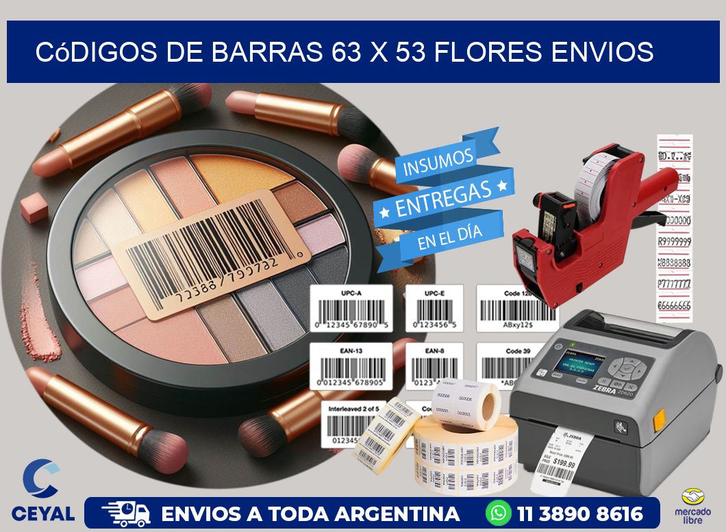 Códigos de Barras 63 x 53 flores envios